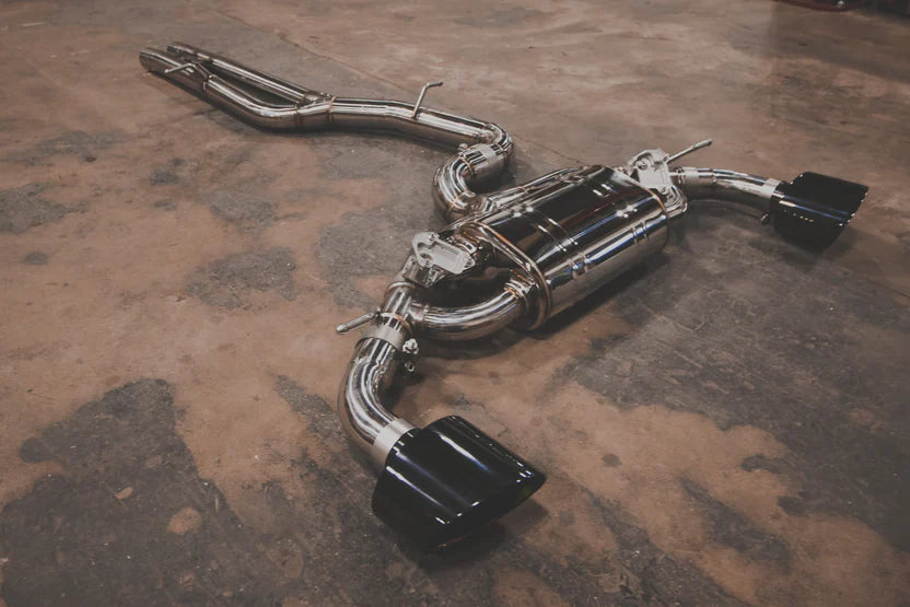 Audi TTRS / RS3 Valved Sport Exhaust MK3 - Anodized Gold w/ Black OEM Tips
