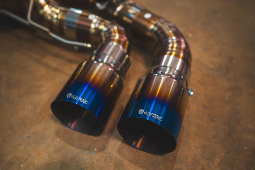BMW F90 M5 Valved Sport Exhaust System Gold + Purple Burnt Titanium (4) Titanium Burnt (3.5 outlet)