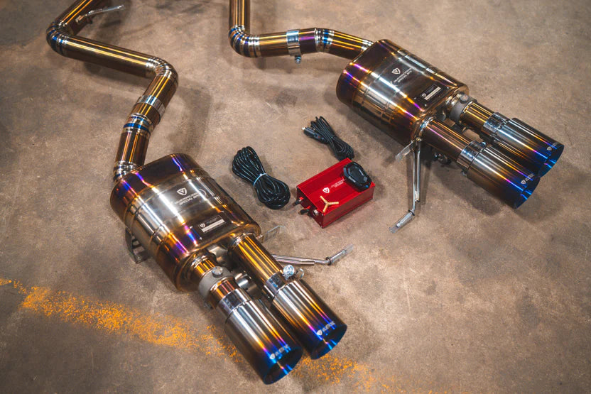 BMW E9x M3 Valved RACE Exhaust System - Titanium Exhaust - Dual Resonated - Burnt Titanium Tips