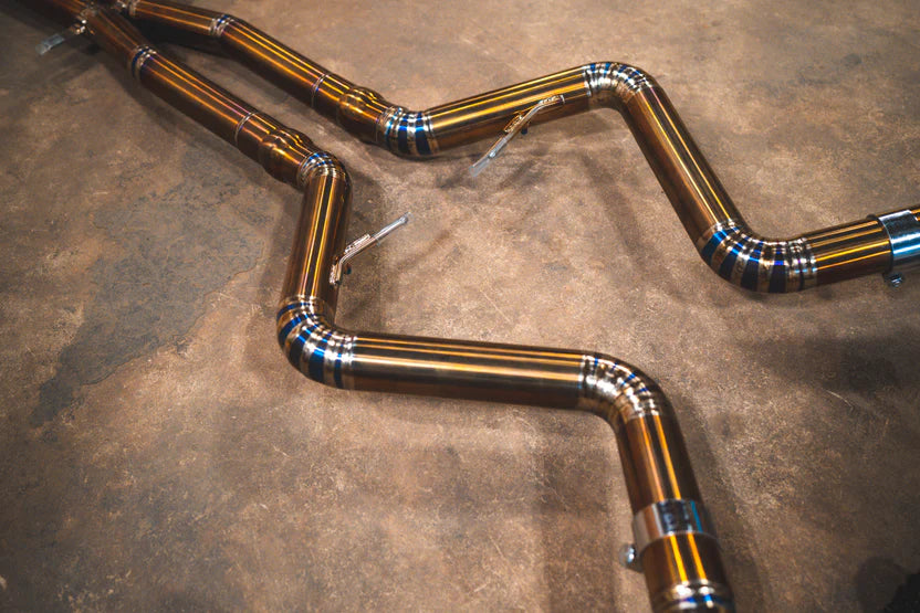 BMW E9x M3 Valved RACE Exhaust System - Titanium Exhaust - Dual Resonated - Burnt Titanium Tips