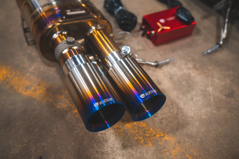 BMW E9x M3 Valved RACE Exhaust System - Titanium Exhaust - Dual Resonated - Burnt Titanium Tips