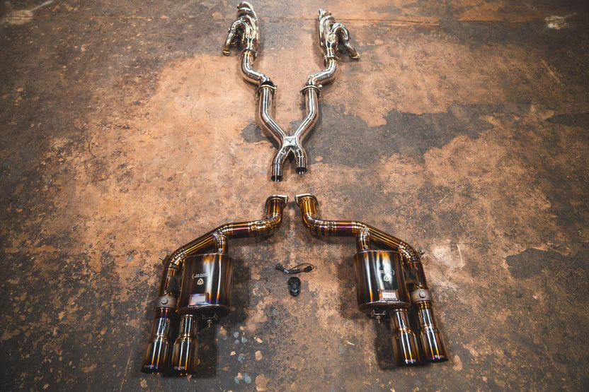Ferrari 599 Race F1 Valved Exhaust System & Free Flow Headers - Anodized Gold