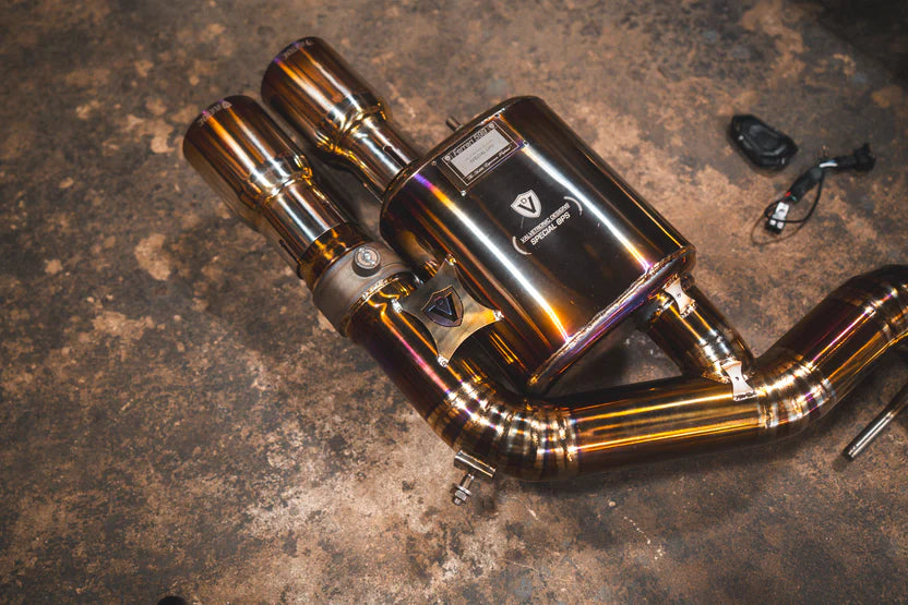Ferrari 599 Race F1 Valved Exhaust System & Free Flow Headers - Anodized Gold