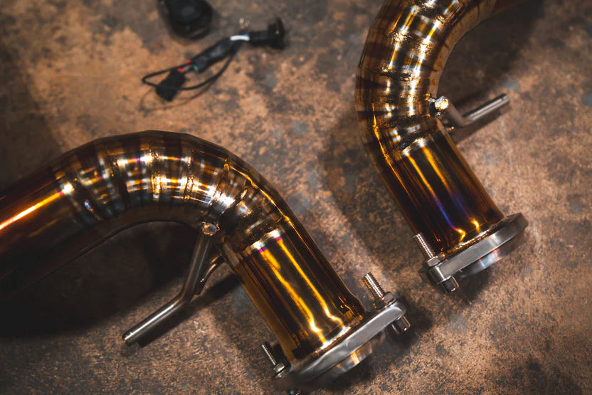 Ferrari 599 Race F1 Valved Exhaust System & Free Flow Headers - Anodized Gold
