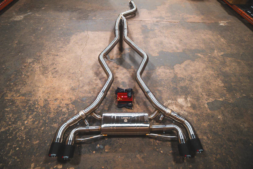 BMW G20 M340i / M440i Valved Sport Exhaust System - Polished Finish - 1x1 Carbon Fiber
