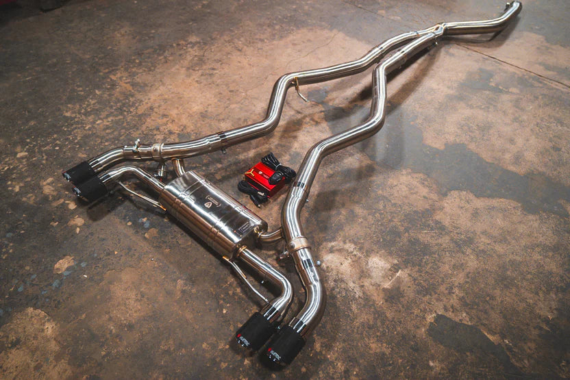 BMW G20 M340i / M440i Valved Sport Exhaust System - Polished Finish - 1x1 Carbon Fiber