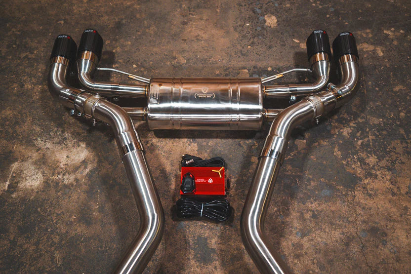 BMW G20 M340i / M440i Valved Sport Exhaust System - Polished Finish - 1x1 Carbon Fiber