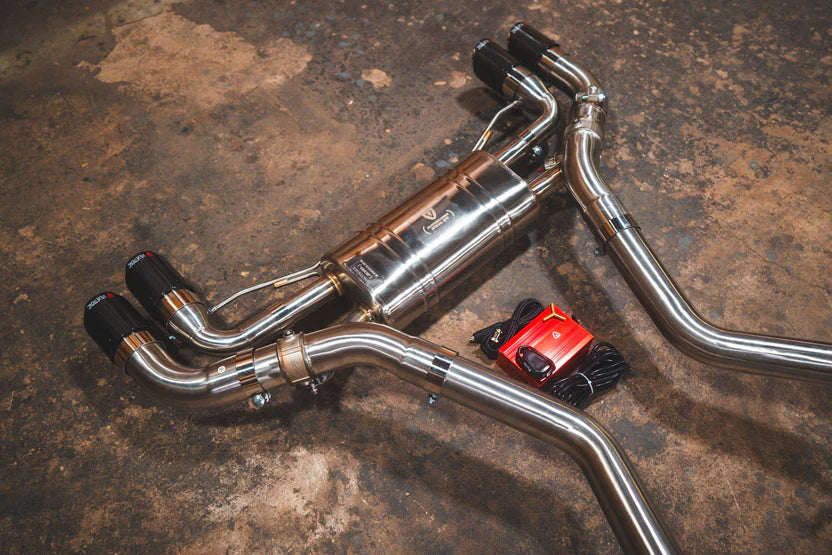 BMW G20 M340i / M440i Valved Sport Exhaust System - Polished Finish - 1x1 Carbon Fiber