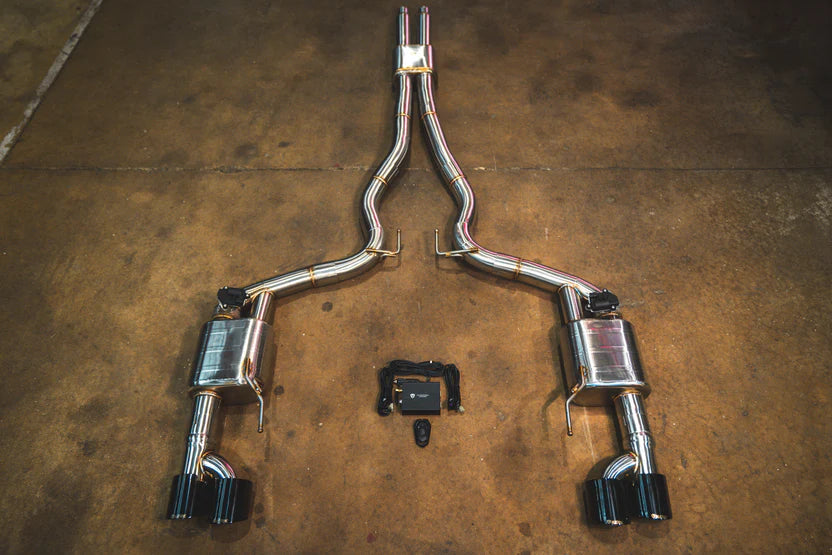 Ford Mustang GT S550 Valved Sport Exhaust System - Black Tips (Dual) - 2015-2017