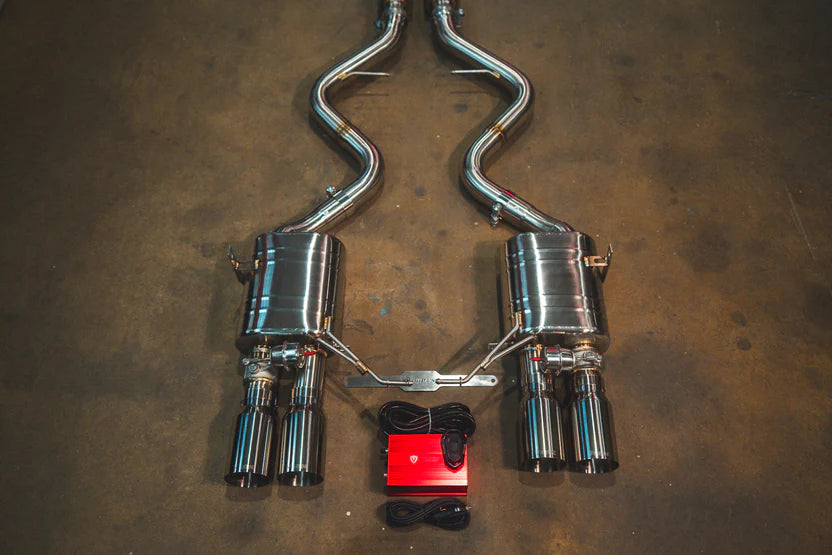 BMW E9x M3 Valved RACE Exhaust System (V2) - Dual Resonated Midpipe - 1x1 Carbon Tips