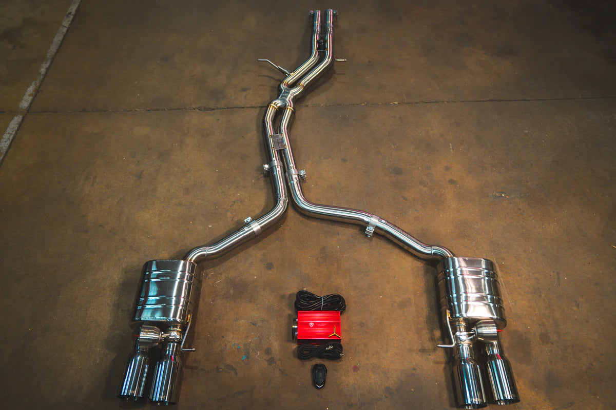 Audi B8 / B8.5 S4 / S5 Valved Sport Exhaust System - Anodized Gold w/ 1x1 Carbon Tips