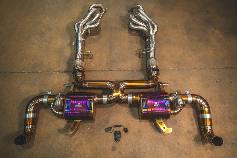 Audi R8 V10 Gen 2 2017+ Valved RACE Exhaust System - Titanium w/ Free Flow Race Headers