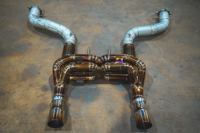 Mclaren 720S F1 race Exhaust Double X pipe (Non valved) - Free Flow Race Front Pipes
