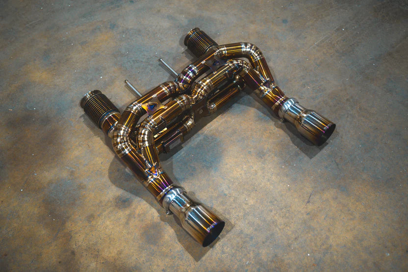 Mclaren 720S F1 race Exhaust Double X pipe (Non valved) - Free Flow Race Front Pipes