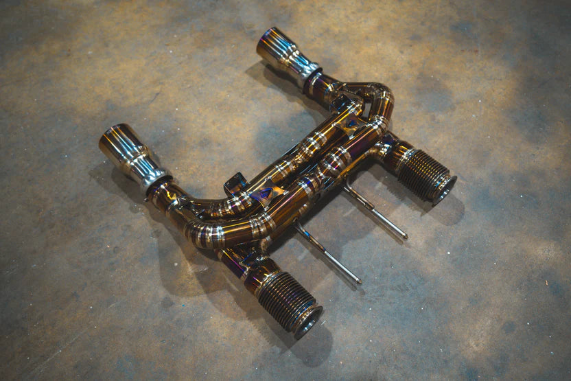Mclaren 720S F1 race Exhaust Double X pipe (Non valved) - Free Flow Race Front Pipes