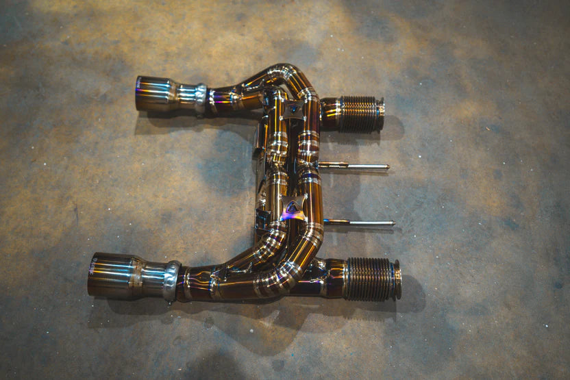 Mclaren 720S F1 race Exhaust Double X pipe (Non valved) - Free Flow Race Front Pipes