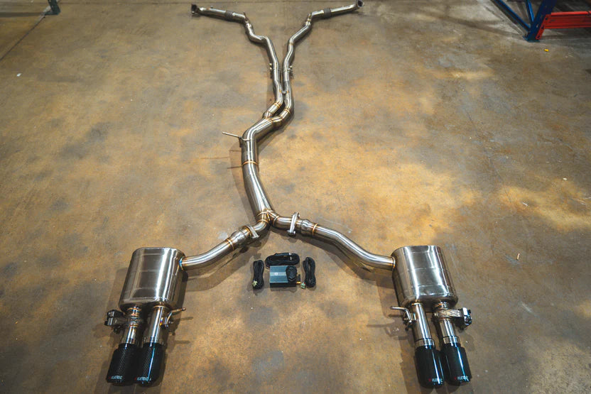 Audi B9 S4 / S5 Valved RACE Exhaust System - Free Flow w/ 1x1 Carbon Tips
