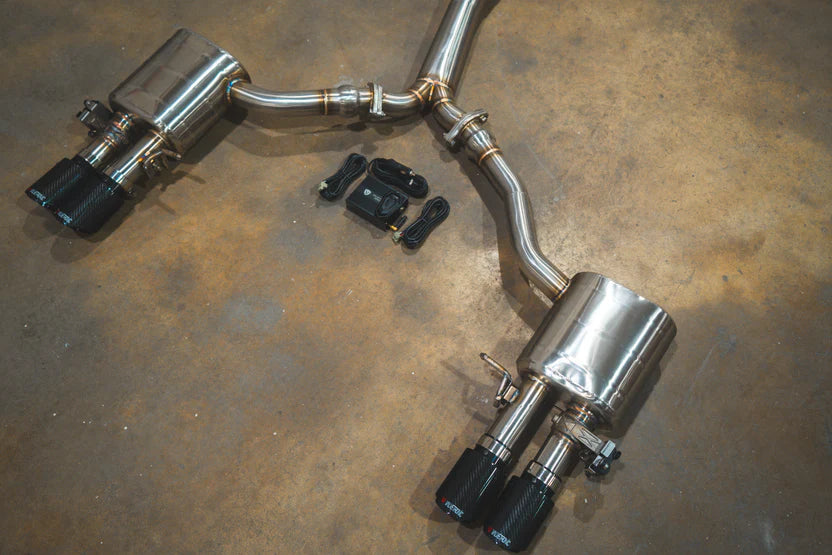 Audi B9 S4 / S5 Valved RACE Exhaust System - Free Flow w/ 1x1 Carbon Tips