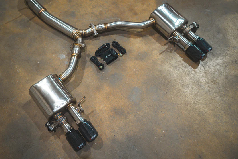 Audi B9 S4 / S5 Valved RACE Exhaust System - Free Flow w/ 1x1 Carbon Tips