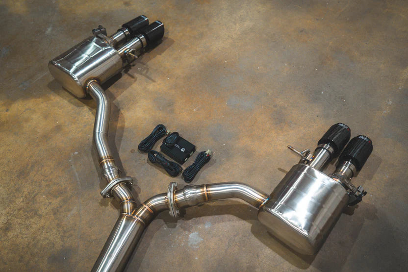 Audi B9 S4 / S5 Valved RACE Exhaust System - Free Flow w/ 1x1 Carbon Tips