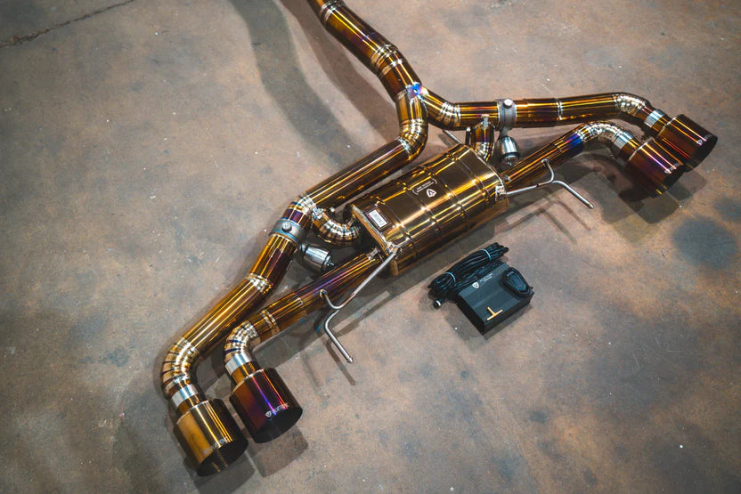 Nissan R35 GTR Valved Sport Exhaust - Titanium with Burnt Titanium Tips