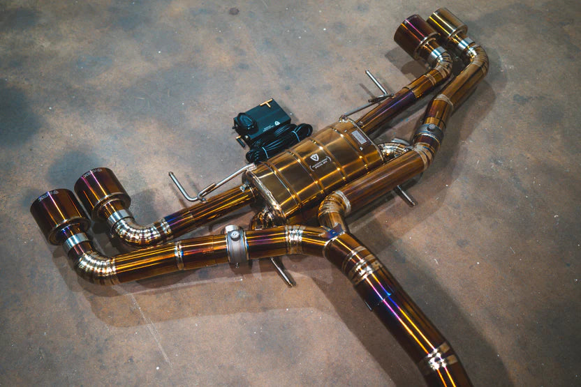 Nissan R35 GTR Valved Sport Exhaust - Titanium with Burnt Titanium Tips