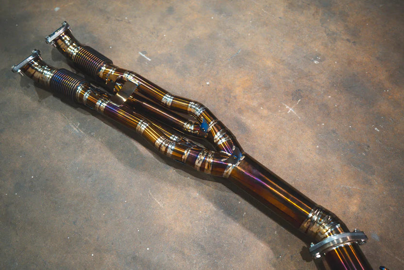 Nissan R35 GTR Valved Sport Exhaust - Titanium with Burnt Titanium Tips