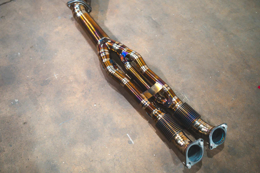 Nissan R35 GTR Valved Sport Exhaust - Titanium with Burnt Titanium Tips
