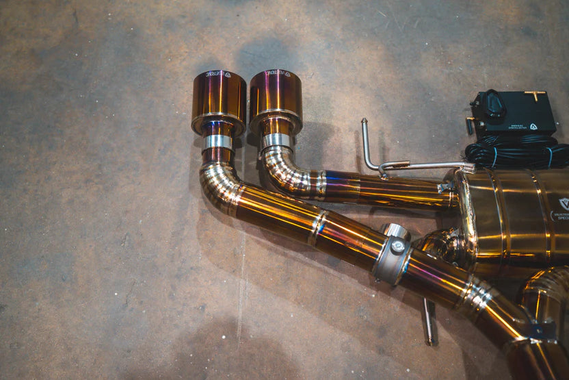 Nissan R35 GTR Valved Sport Exhaust - Titanium with Burnt Titanium Tips