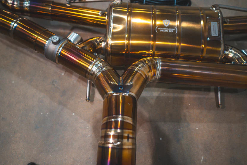 Nissan R35 GTR Valved Sport Exhaust - Titanium with Burnt Titanium Tips