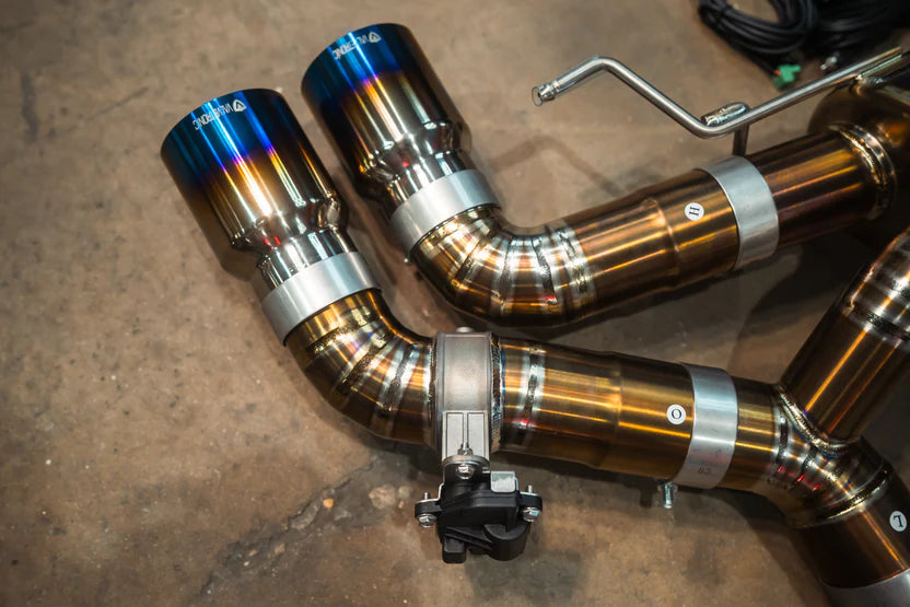 BMW F93 M8 Grand Coupe Valved RACE Exhaust System - Grade 5 Titanium - Burnt Titanium Tips
