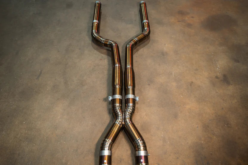 BMW F93 M8 Grand Coupe Valved RACE Exhaust System - Grade 5 Titanium - Burnt Titanium Tips