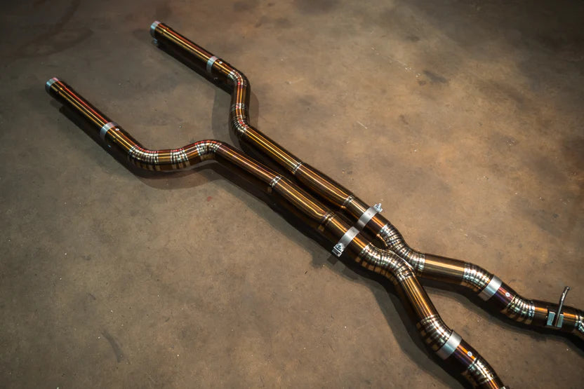 BMW F93 M8 Grand Coupe Valved RACE Exhaust System - Grade 5 Titanium - Burnt Titanium Tips