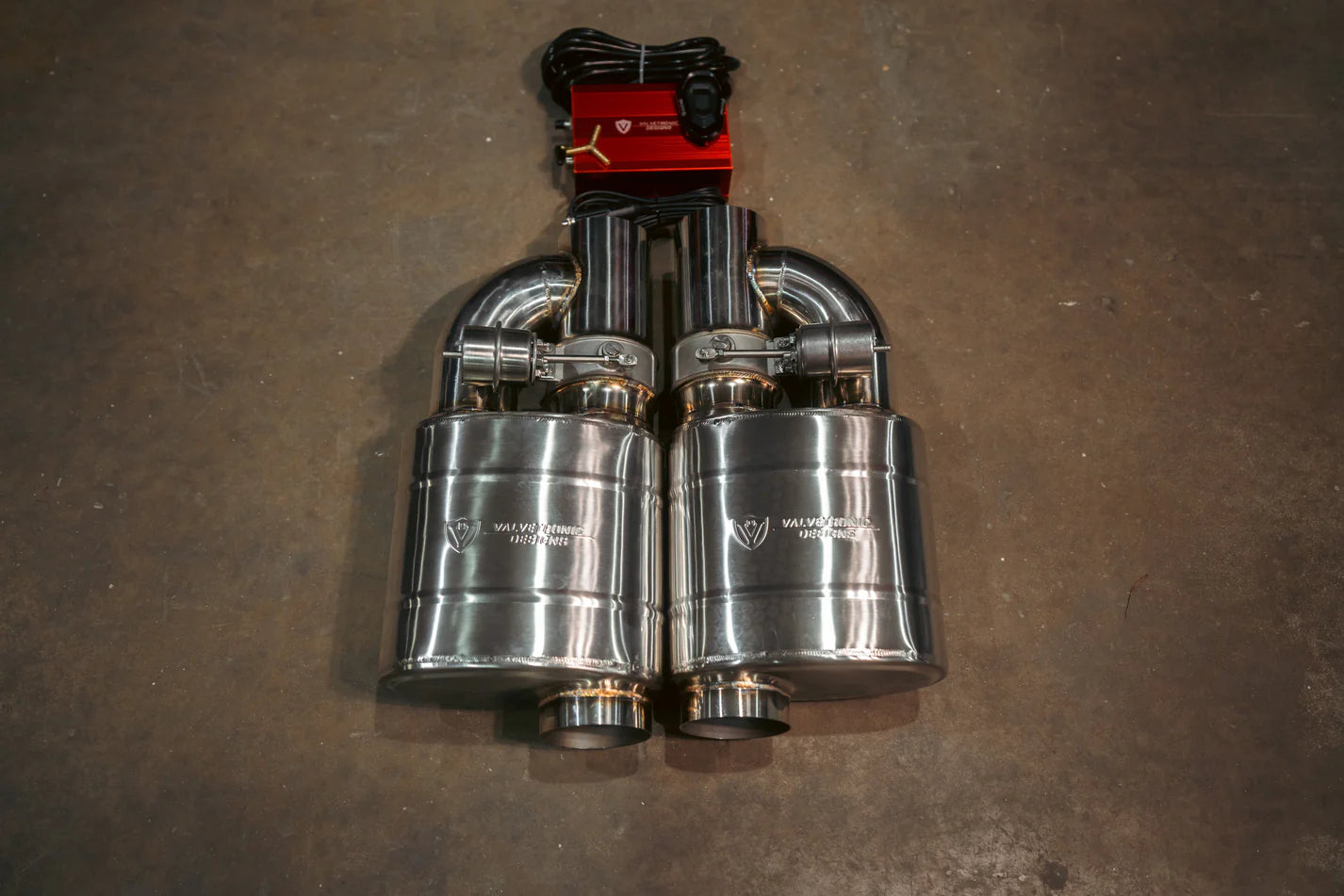 Universal Valved Muffler Kit - Single Inlet Single Outlet 2.5 inch / 63 MM 2 Mufflers