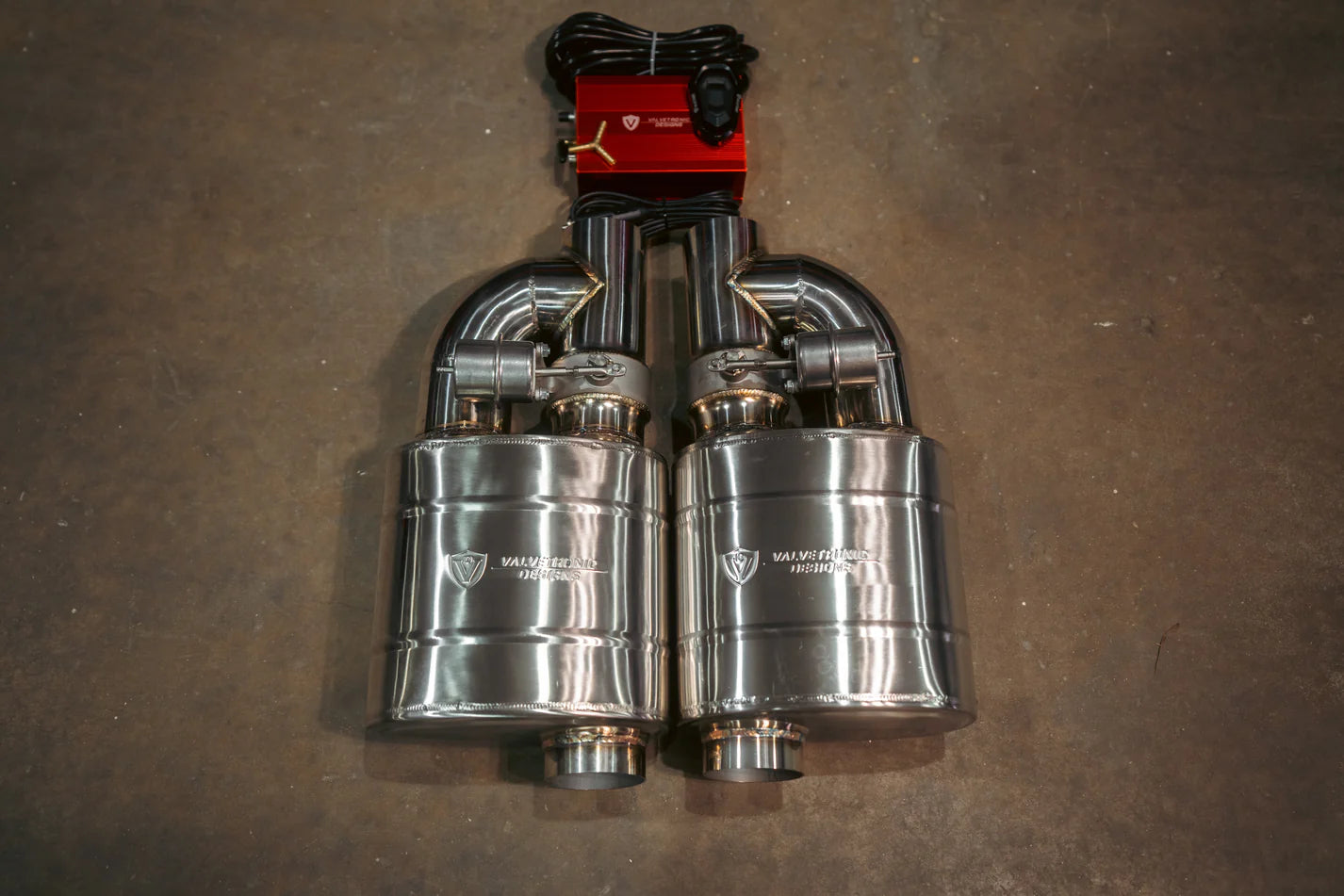 Universal Valved Muffler Kit - Single Inlet Dual Outlet 3.0 inch / 76 MM