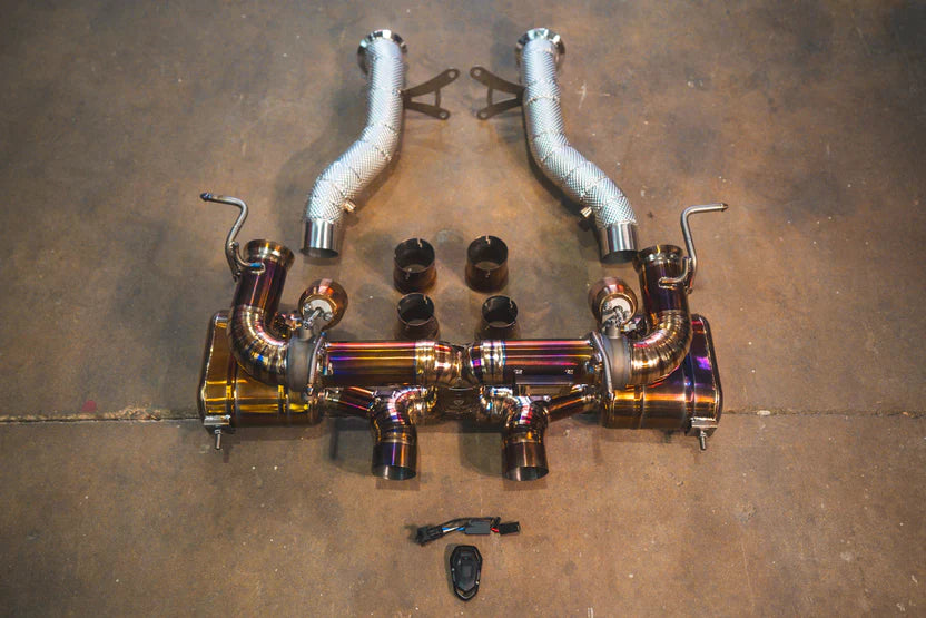 Ferrari 458 Italia Valved Sport Exhaust System & Race Front Pipes & F1 Headers- Grade 5 Titanium