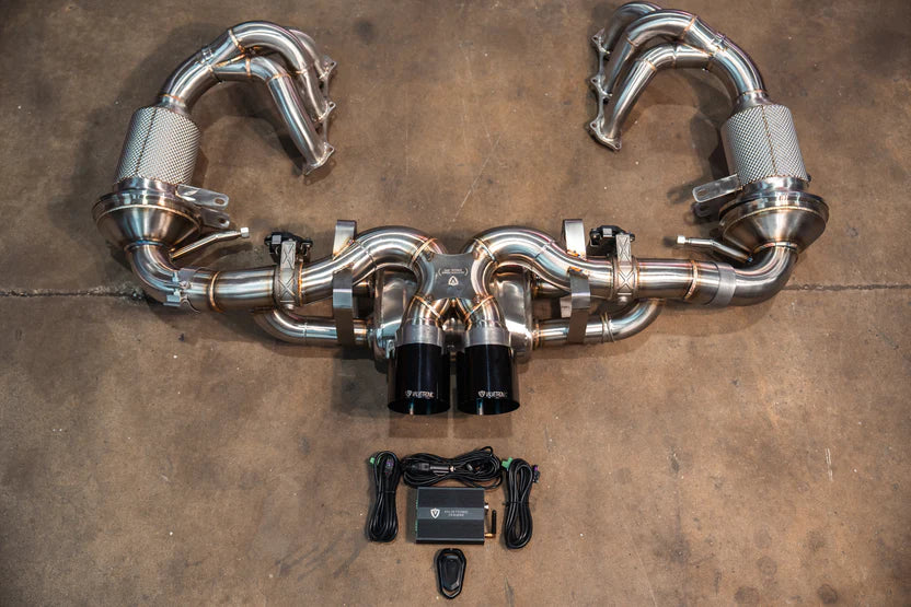 Porsche 992 GT3 Valved Sport Exhaust System - Brushed Stainless Steel - FREE FLOW