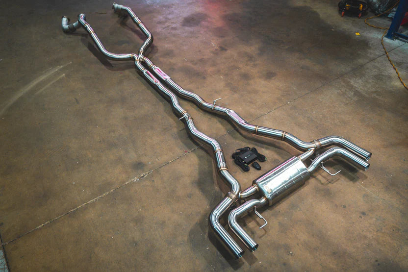Alpina B8 / BMW G16 Valved RACE Exhaust System w/ Free Flow Front Pipes