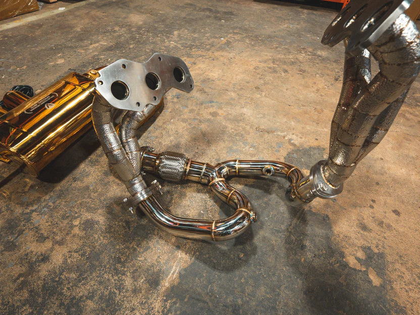 Lotus Evora Valved RACE Exhaust System - Anodized Gold w/ FFH