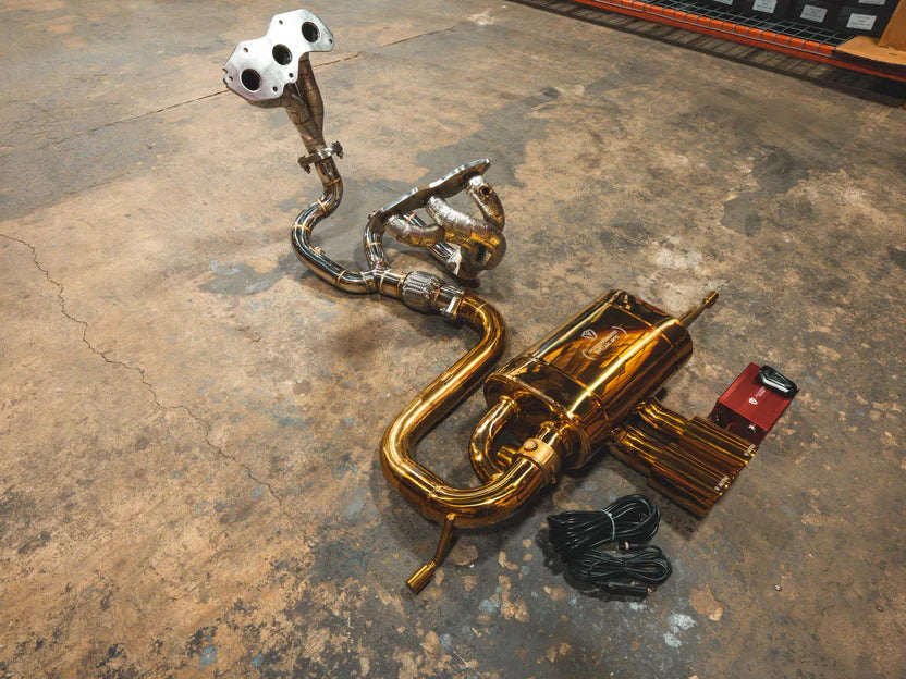 Lotus Evora Valved RACE Exhaust System - Anodized Gold w/ FFH