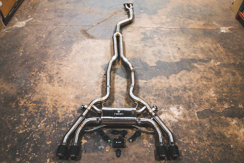 BMW X3M / X4M Valved Sport Exhaust System - F97 / F98 - Brushed w/ 1x1 Carbon Tips