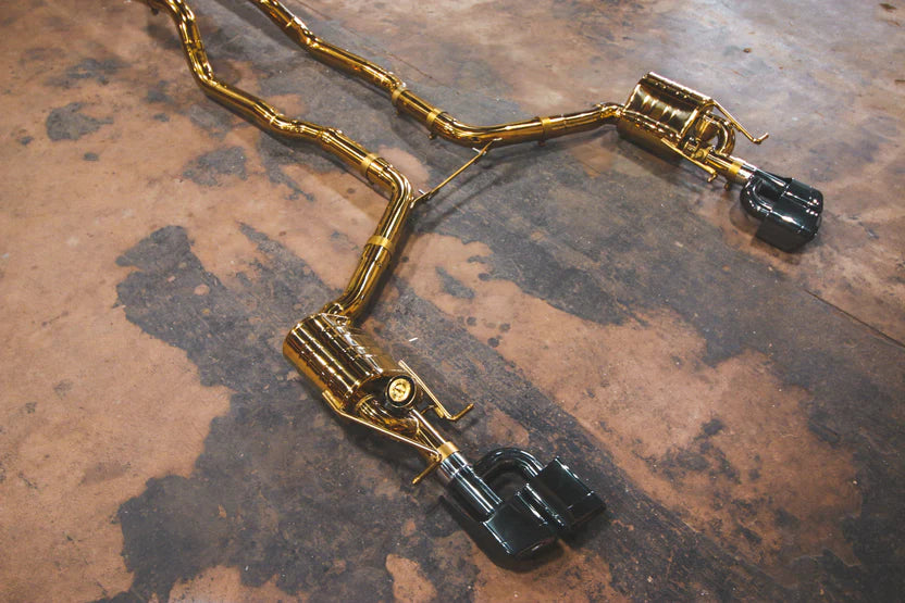Mercedes E63 Amg W212 Valved RACE Exhaust System - Free Flow - Anodized Gold - 2012-2013