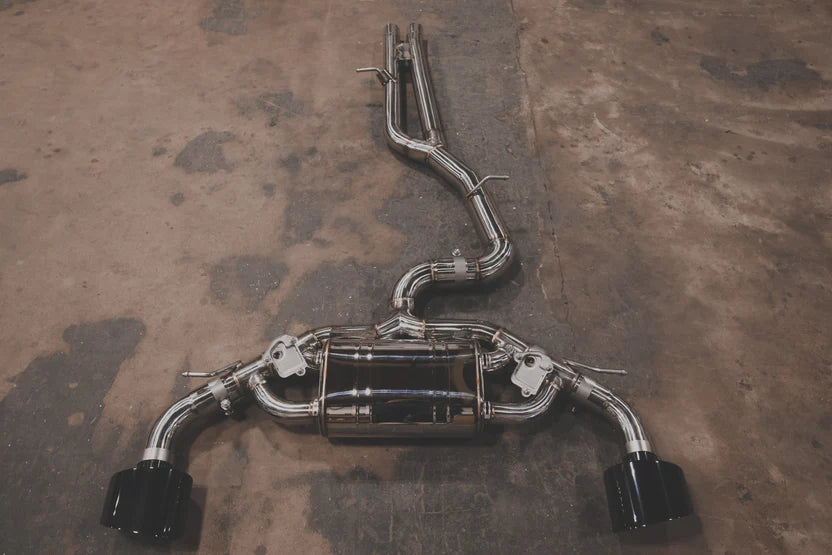Audi TTRS / RS3 Valved Sport Exhaust MK3 - Anodized Gold w/ Black OEM Tips