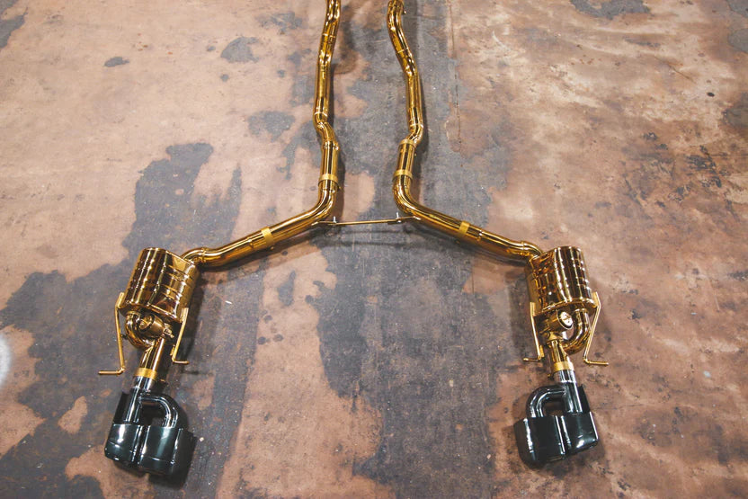 Mercedes E63 Amg W212 Valved RACE Exhaust System - Free Flow - Anodized Gold - 2012-2013