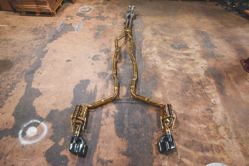 Mercedes E63 Amg W212 Valved RACE Exhaust System - Free Flow - Anodized Gold - 2012-2013