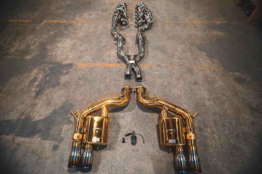Ferrari 599 Race F1 Valved Exhaust System & Free Flow Headers - Anodized Gold