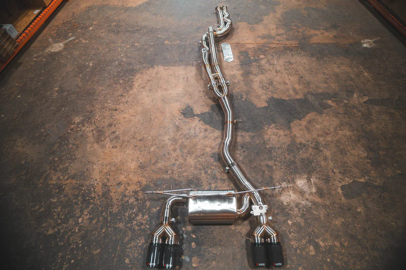 BMW M3/M4 F8x Equal Length Valved Sport Exhaust System - Grade 5 Titanium - Titanium Burnt Tips - 4.0" Outlet
