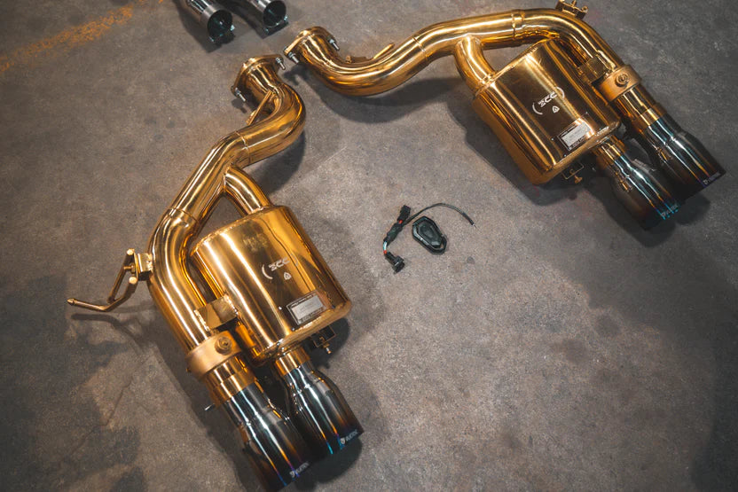Ferrari 599 Race F1 Valved Exhaust System & Free Flow Headers - Anodized Gold